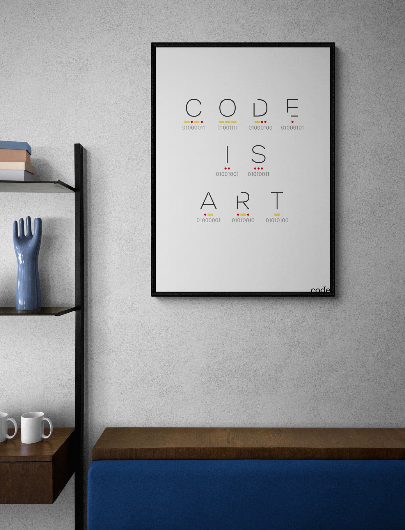 Code Is Art (White) Poster