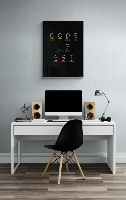 Code Is Art (Black) Poster
