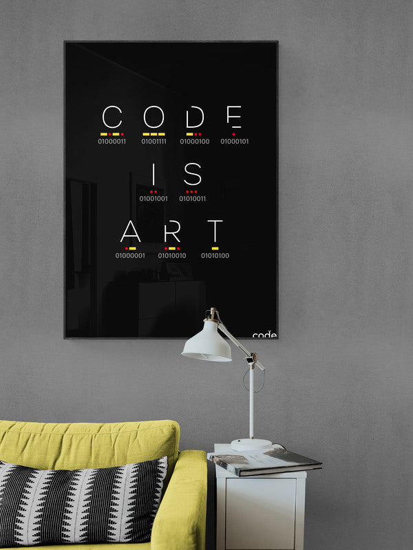 Code Is Art (Black) Poster