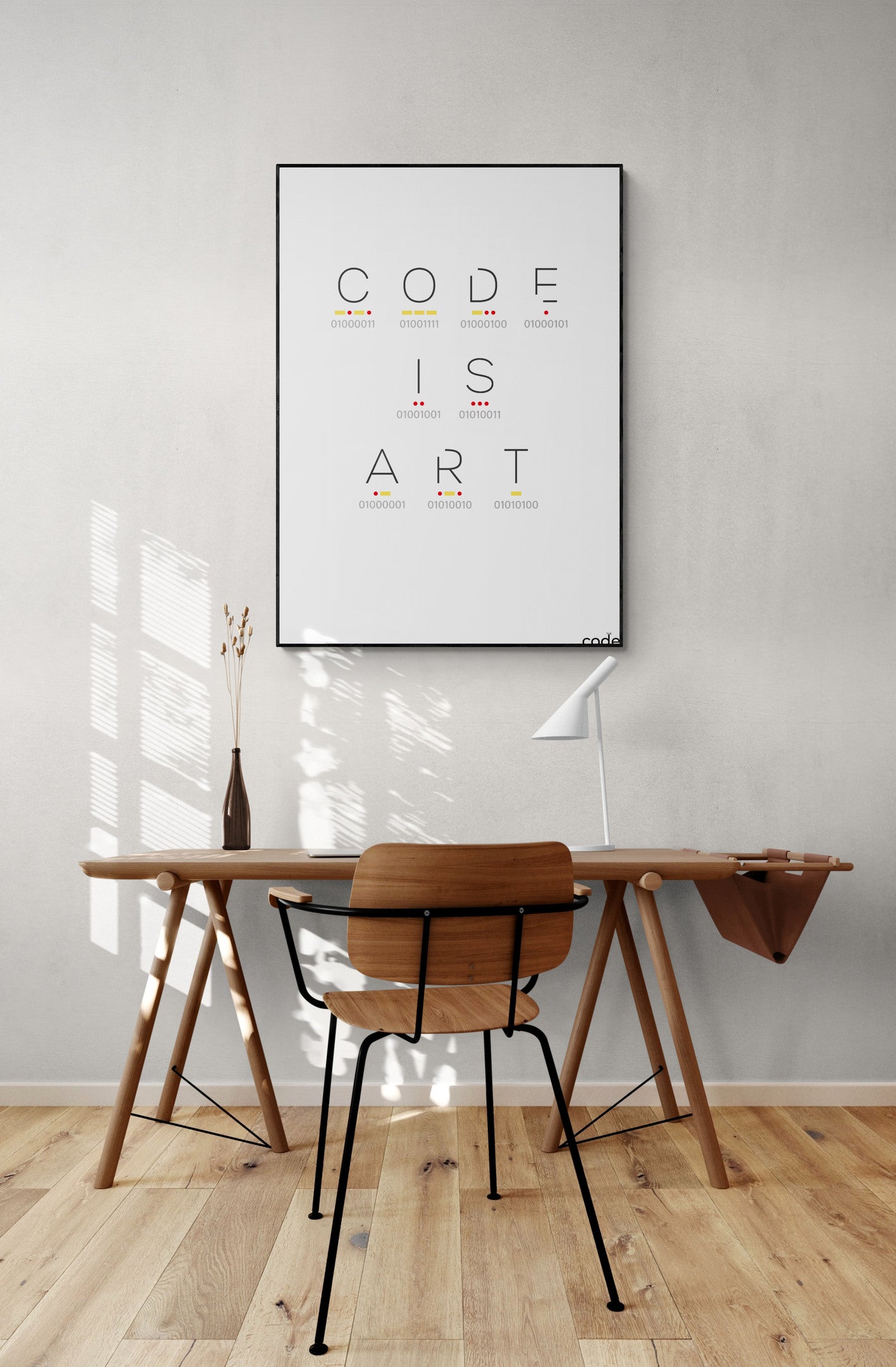 Code Is Art (White) Poster
